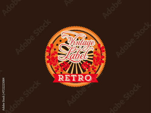 vector illustration of a vintage label with a label