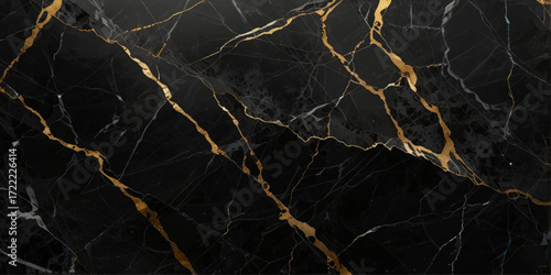 Panoramic black and white stone marble texture background. Black marble texture for skin tile wallpaper luxurious background. Black and white wave line floor ceramic counter texture stone tile.	