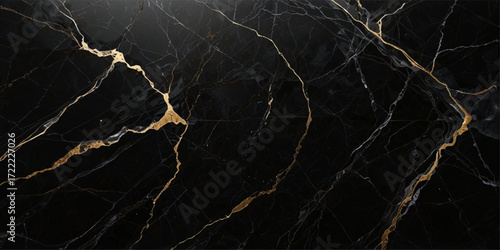 Panoramic black and white stone marble texture background. Black marble texture for skin tile wallpaper luxurious background. Black and white wave line floor ceramic counter texture stone tile.	