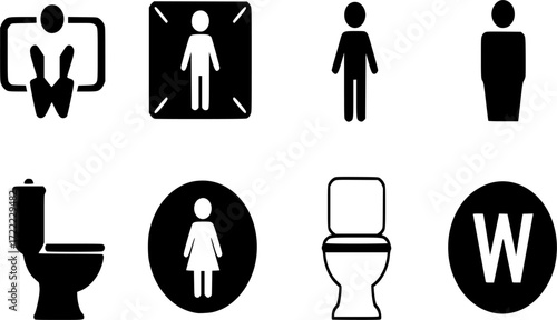 gz126 GrafikZeichnung - nmss16 NewModernSanitarySign nmss - text: WC Damen - Toilettensymbol Frauen / Piktogramm - (Frau) - DIN A1 A2 A3 A4 Poster - Illustration - xxl g6305