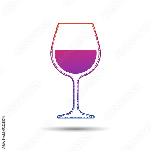 Stylized Cartoon Wine Glass with Gradient