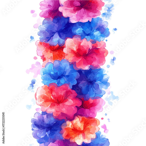 Feather Boa, watercolor vector, isolated on a white background.