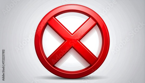 Red circle with a large red 