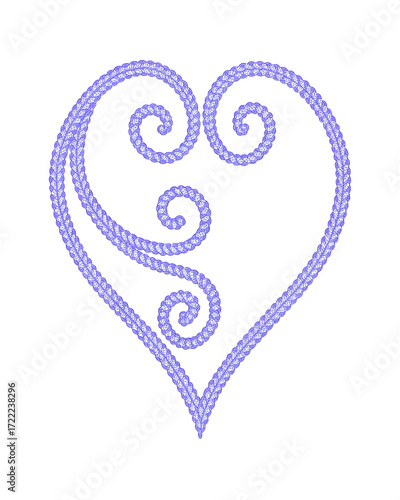 Amour Éternel Coeur Bleu avec Motifs Tourbillonnants