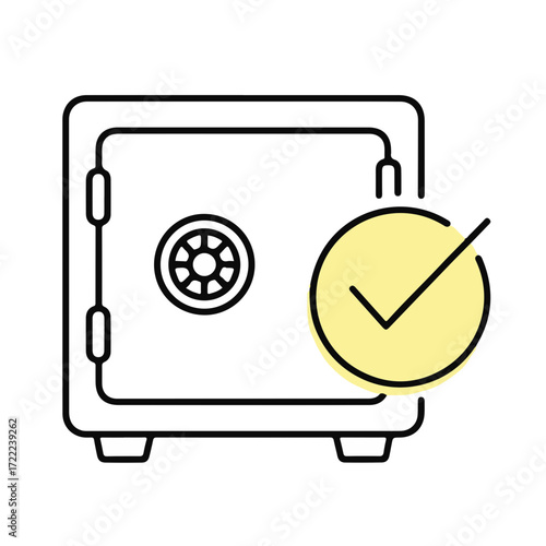 Safe with checkmark symbol indicating security and reliability  