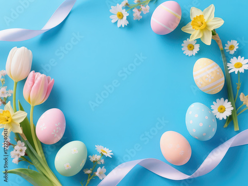 easter card with eggs