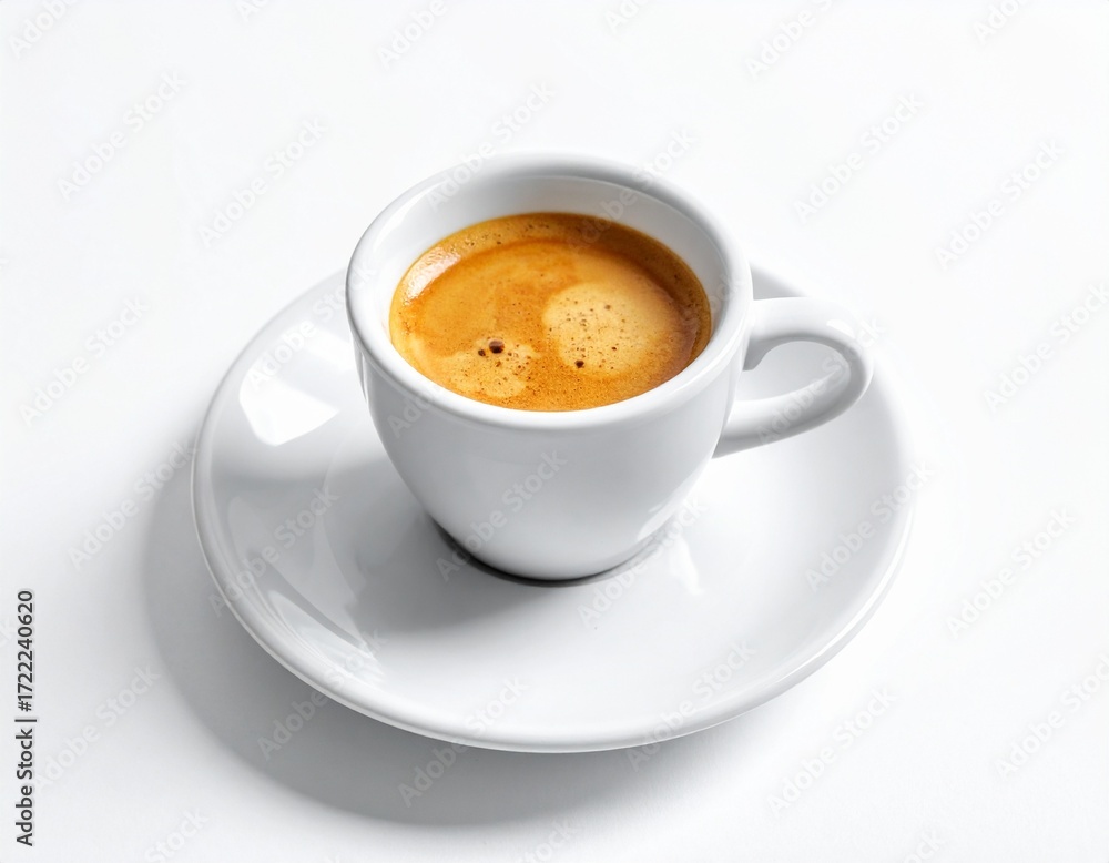 Naklejka premium Single espresso cup on white background