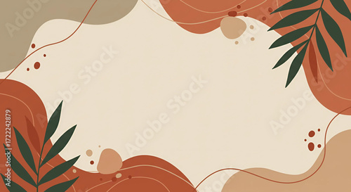 Abstract background with earthy tones and leaf motifs