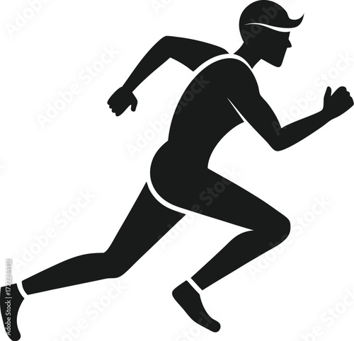 Silhouette of a runner in motion