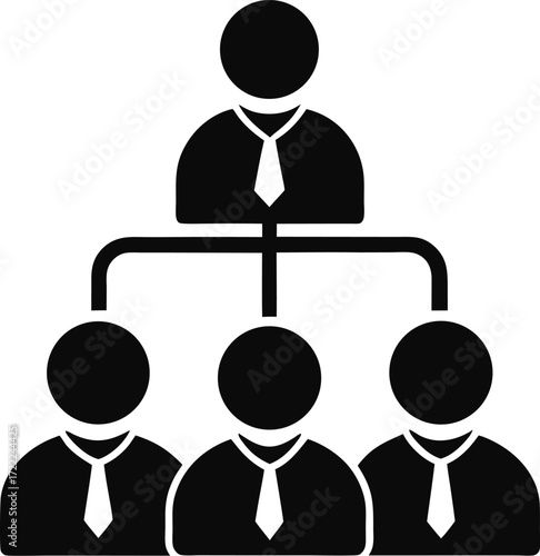 Business hierarchy icon with manager and team