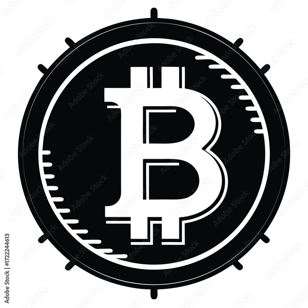Fototapeta premium Bitcoin logo symbol, cryptocurrency digital coin icon