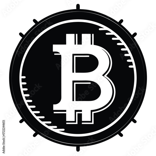 Bitcoin logo symbol, cryptocurrency digital coin icon