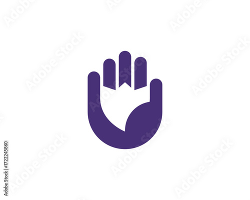 Wallpaper Mural Abstract flower, tulip in the palm logo design. Universal minimalistic flower delivery, orangery  sign symbol logotype Torontodigital.ca