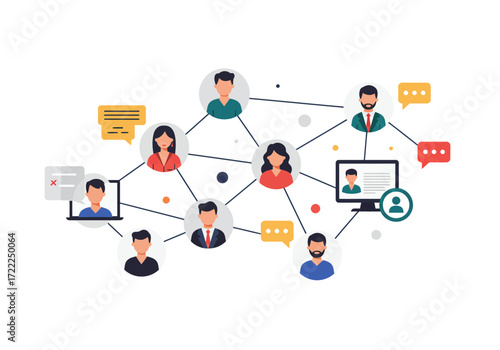 Professional Community Network on Social Media and Communication Between Members.
