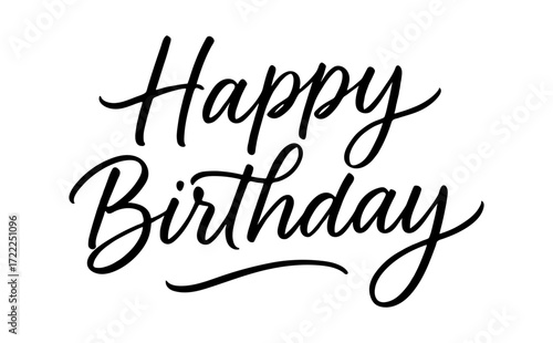 Elegant happy birthday handwritten calligraphy design for celebrations