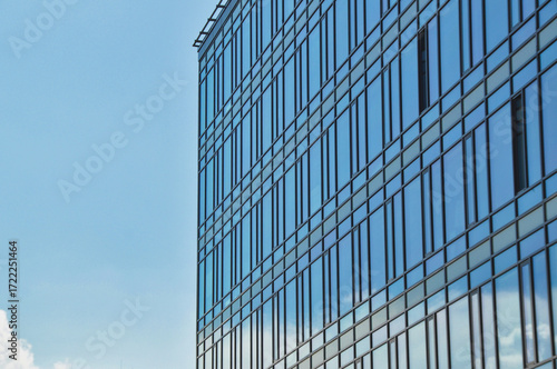 Wallpaper Mural blue glass wall of office building mirror reflection Torontodigital.ca