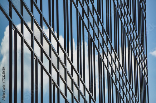 Wallpaper Mural blue glass wall of office building mirror reflection Torontodigital.ca