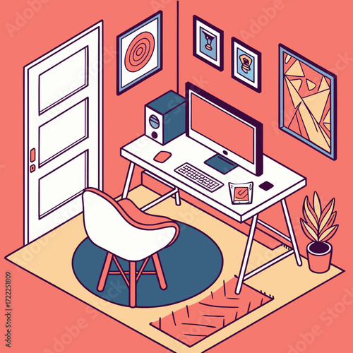 illustration of a modern office interior