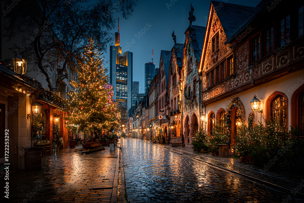 Fototapeta premium Christmas market in Frankfurt