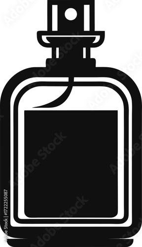 Black perfume bottle with spray top