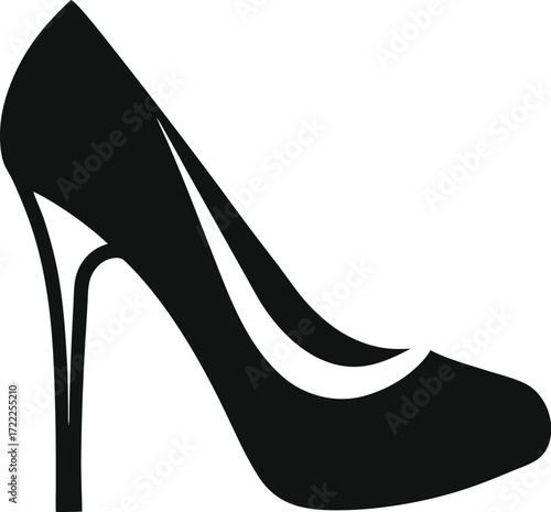 Black high heel shoe
