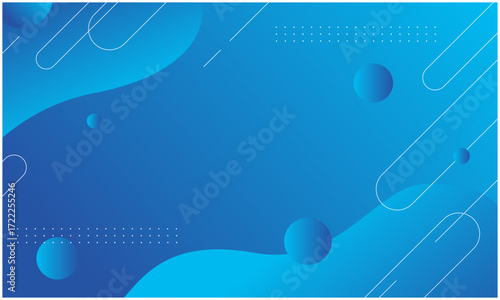 Memphis Style Blue Abstract Background｜メンフィス風ブルー背景・グラデーション幾何学デザイン