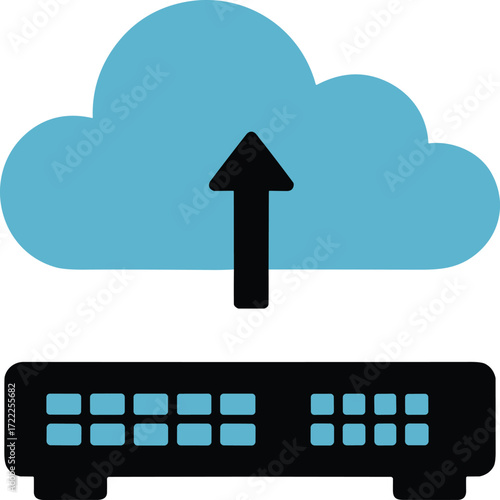 Cloud upload from network device icon