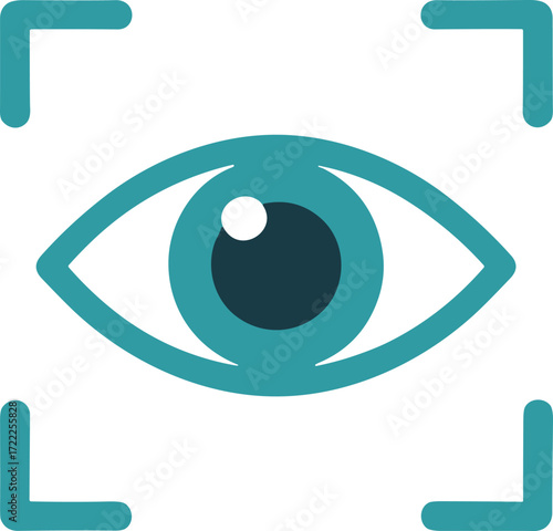 Digital eye scan icon with focus frame