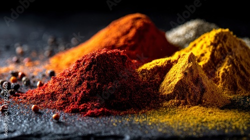 Colorful spice powders display