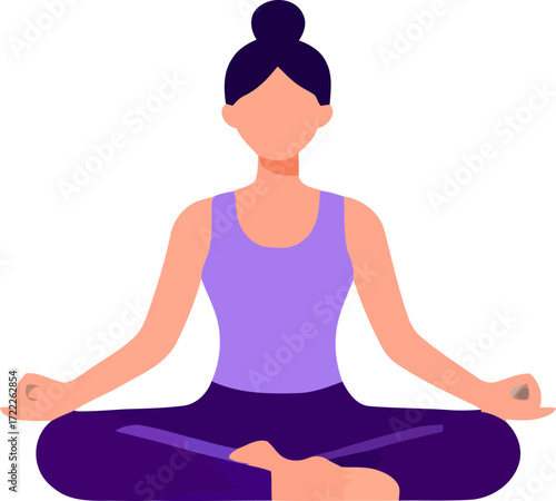 Meditation practice by a woman in a calm setting