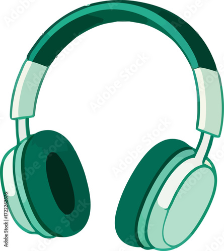 Green stylish headphones for music lovers and gamers