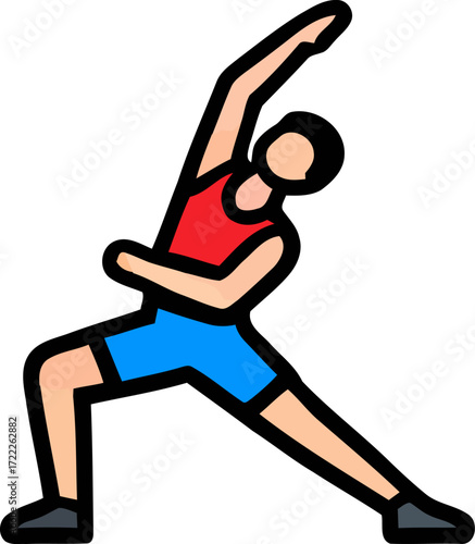 Active person performing a stretch exercise in sportswear