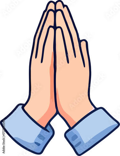Hands in prayer position showing gratitude and respect