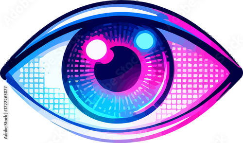 Colorful eye illustration representing vision and perception