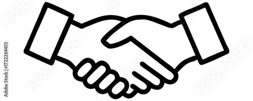 Handshake vector illustration of business agreement and partnership icon