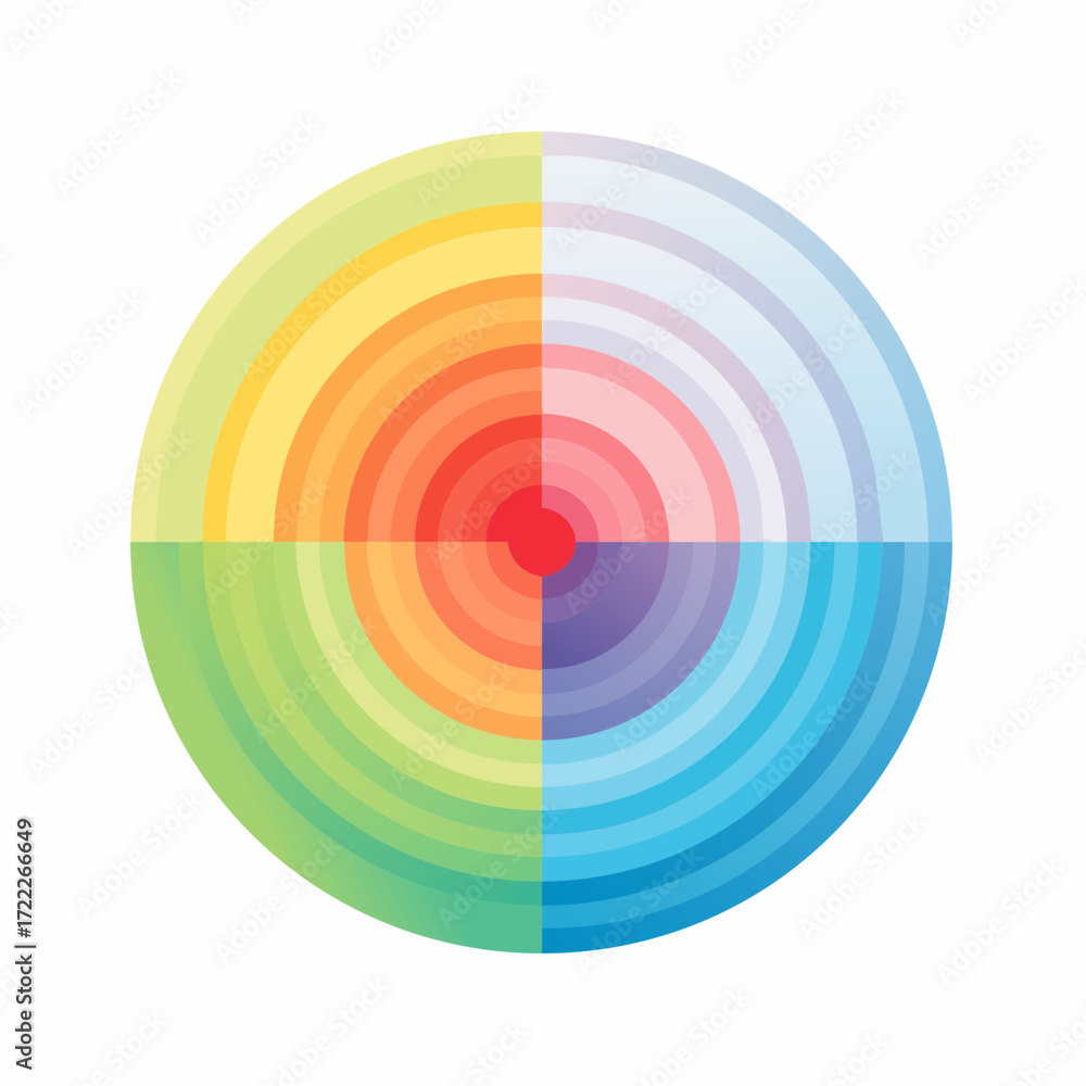 Fototapeta premium Abstract Colorful Circular Design with Concentric Rings