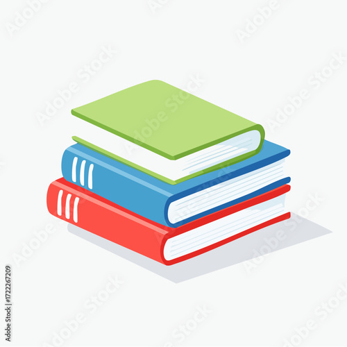 Stack of Three Books Red Blue Green