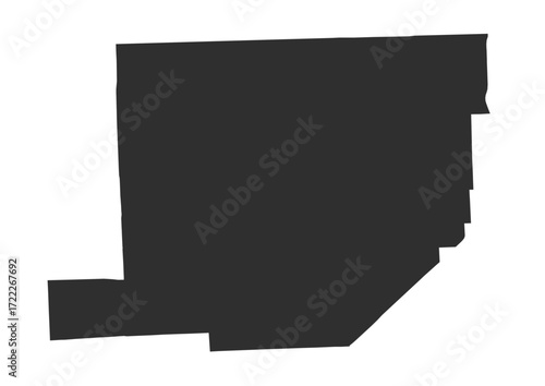 A black silhouette vector map representing the geographical outline of Miami Gardens, ideal for minimalist design.