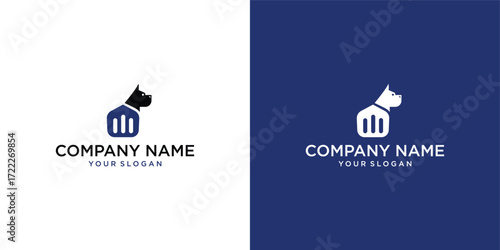 Continuous one line drawing animal footprint in house. Animal shelter concept. Veterinarian clinic symbol. Vector illustration isolated on white.