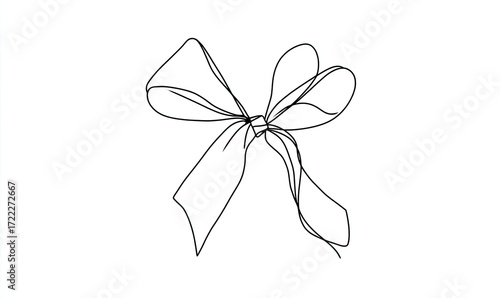 Simple line drawing of a ribbon bow (1)