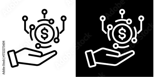 Revenue Stream  Icon Set White Style Collection