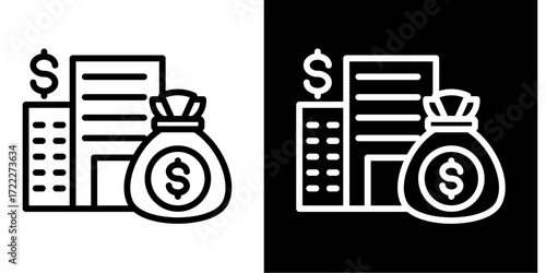 Capital Expenditure  Icon Set White Style Collection