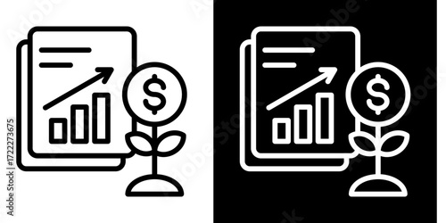 Investment Portfolio  Icon Set White Style Collection