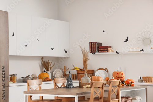 Interior of light kitchen d...