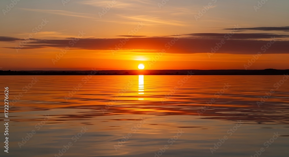 Obraz premium Sunset Over Calm Water.
