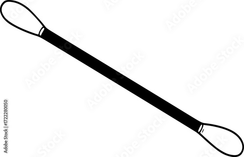 black and white silhouette of Cotton swabs vector on white background
