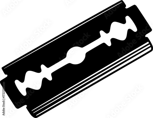 black and white silhouette of a razor vector on a white background
