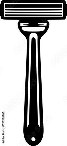 black and white silhouette of a razor vector on a white background
