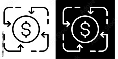 Cash Inflow  Icon Set White Style Collection