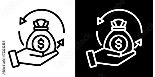 Return On Investment  Icon Set White Style Collection